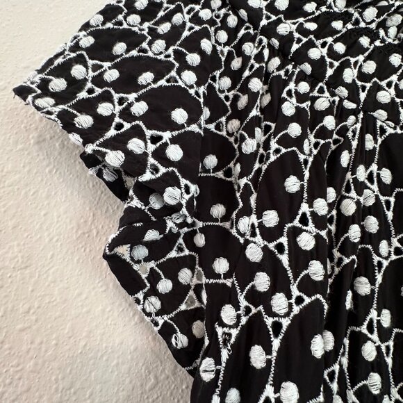 Ann Taylor Loft Eyelet Smocked Yoke Swing Dress, Size Small - Picture 8 of 9